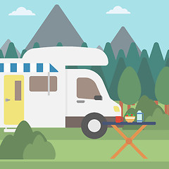 Image showing Background of motorhome in the forest.