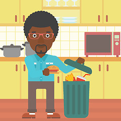 Image showing Man throwing junk food.