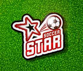 Image showing Soccer badge logo template, football design.