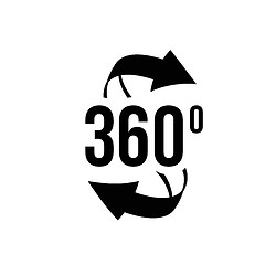 Image showing Angle 360 degrees view sign icon.