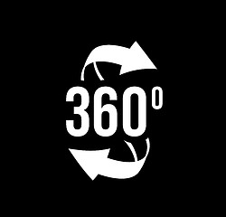 Image showing Angle 360 degrees view sign icon.