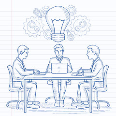 Image showing Business team brainstorming.