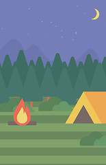 Image showing Background of camping site with tent.