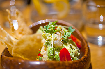 Image showing avocado and shrimps salad 