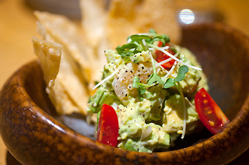 Image showing avocado and shrimps salad 