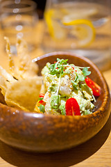 Image showing avocado and shrimps salad 