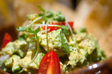 Image showing avocado and shrimps salad 