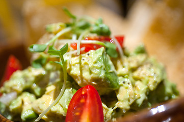 Image showing avocado and shrimps salad 