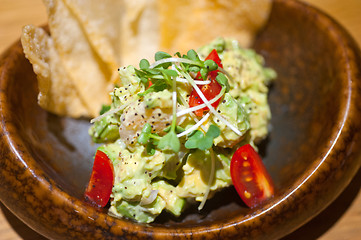 Image showing avocado and shrimps salad 