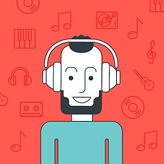 Image showing Man listening to music.