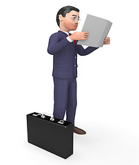 Image showing Reading Report Indicates Business Person And Books 3d Rendering