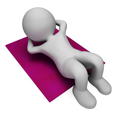 Image showing Sit Ups Indicates Abdominal Crunch And Crunches 3d Rendering