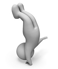 Image showing Gymnastics Character Shows Physical Activity And Acrobat 3d Rend