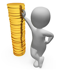 Image showing Character Finance Indicates Figures Money And Wealth 3d Renderin