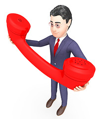 Image showing Character Talking Represents Phone Call And Calls 3d Rendering