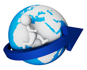 Image showing Worldwide Globe Means Render Globally And Globalisation 3d Rende