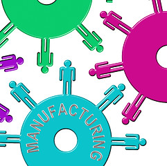 Image showing Manufacturing Cogs Indicates Industry Cogwheel And Clockwork