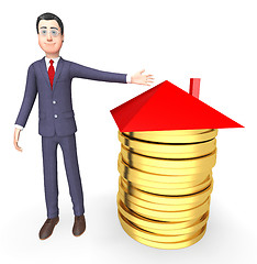 Image showing Businessman Money Represents Real Estate And Bank 3d Rendering