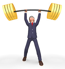 Image showing Weight Lifting Represents Fitness Center And Business 3d Renderi