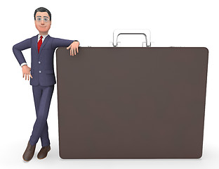 Image showing Copyspace Businessman Represents Bag Entrepreneur And Blank 3d R