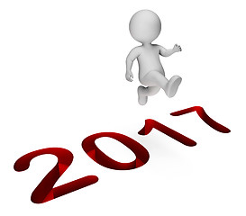 Image showing New Year Means Two Thousand Seventeen And Annual 3d Rendering