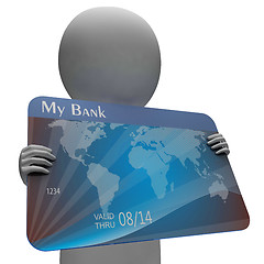 Image showing Debit Card Indicates Credit Cards And Bankrupt 3d Rendering