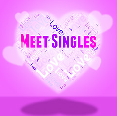 Image showing Meet Singles Indicates Search For And Affection