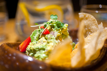 Image showing avocado and shrimps salad 