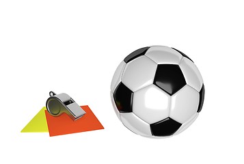 Image showing soccer ball and cards