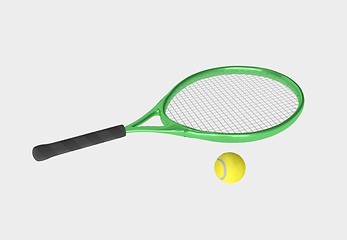 Image showing green tennis racket