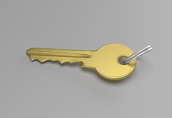 Image showing gold key with silver ring