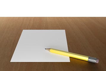 Image showing pencil and white blank paper
