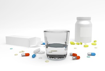 Image showing different pills and boxes