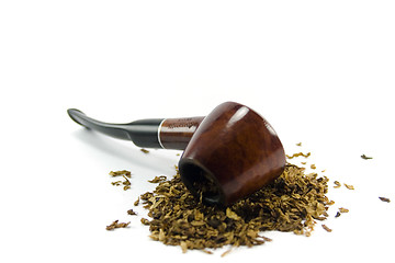 Image showing tobacco-pipe and heap of tobacco