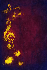 Image showing music symbols background