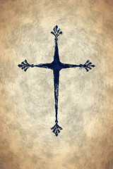 Image showing black painted cross