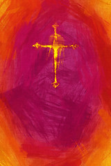 Image showing yellow painted cross