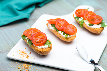 Image showing Bruschetta with cottage cheese