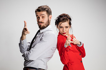 Image showing The militant business man and woman