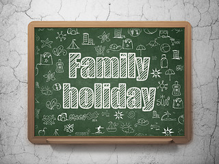 Image showing Travel concept: Family Holiday on School board background