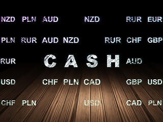 Image showing Banking concept: Cash in grunge dark room