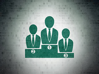 Image showing Business concept: Business Team on Digital Data Paper background