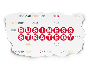 Image showing Business concept: Business Strategy on Torn Paper background
