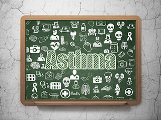 Image showing Health concept: Asthma on School board background