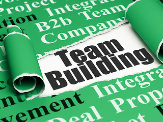 Image showing Business concept: black text Team Building under the piece of  torn paper