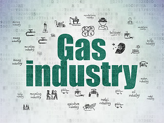 Image showing Manufacuring concept: Gas Industry on Digital Data Paper background
