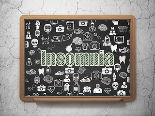 Image showing Medicine concept: Insomnia on School board background