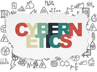 Image showing Science concept: Cybernetics on Torn Paper background