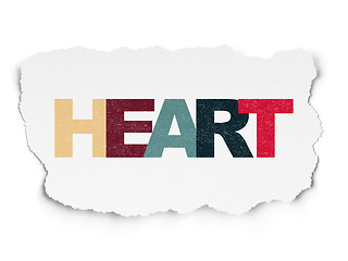 Image showing Medicine concept: Heart on Torn Paper background