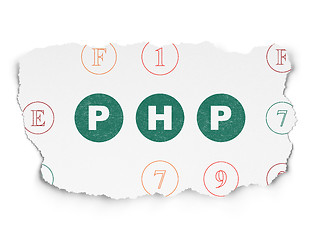 Image showing Software concept: Php on Torn Paper background